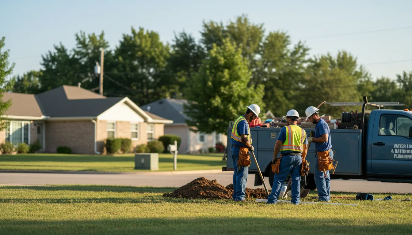 Residential water line and bathroom plumbing service in Hendley, NE